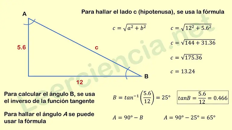 Ejercicio 1 de resolución de triángulos