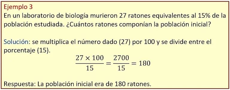 Cantidad a partir de un porcentaje