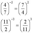 base fraccionario y exponente negativo