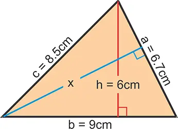 Ejercicio con alturas de triángulos